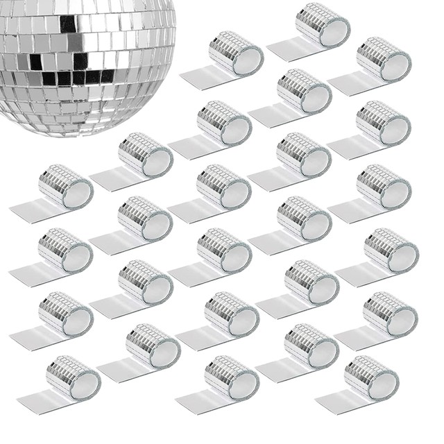 26 PCS Mirror Mosaic Tiles Self Adhesive Disco Ball Tiles Small Square Mirror  Mirror Tiles Sticker For DIY Craft Silver - AliExpress